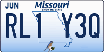 MO license plate RL1Y3Q