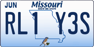 MO license plate RL1Y3S