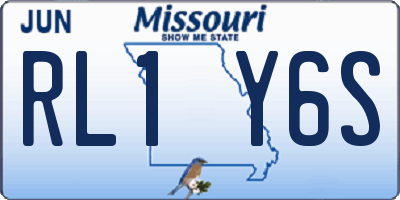 MO license plate RL1Y6S