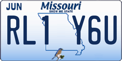 MO license plate RL1Y6U