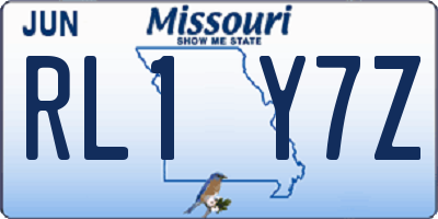 MO license plate RL1Y7Z