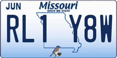 MO license plate RL1Y8W