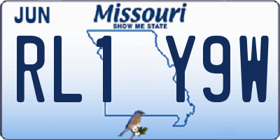 MO license plate RL1Y9W