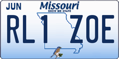 MO license plate RL1Z0E