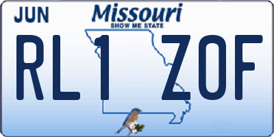 MO license plate RL1Z0F