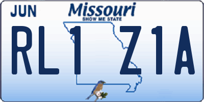 MO license plate RL1Z1A