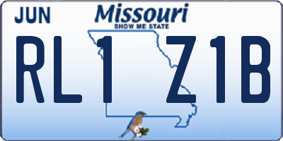 MO license plate RL1Z1B
