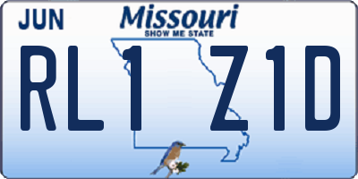 MO license plate RL1Z1D