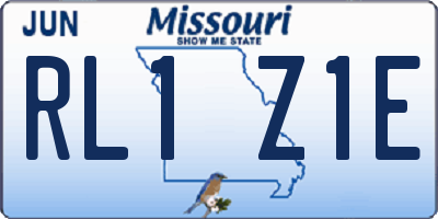 MO license plate RL1Z1E