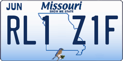 MO license plate RL1Z1F