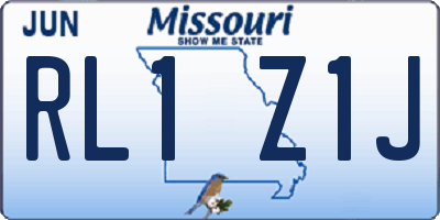 MO license plate RL1Z1J