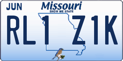 MO license plate RL1Z1K