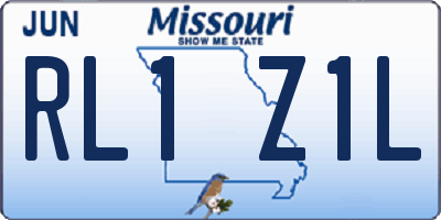 MO license plate RL1Z1L