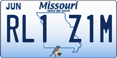 MO license plate RL1Z1M