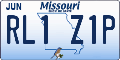 MO license plate RL1Z1P