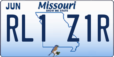 MO license plate RL1Z1R