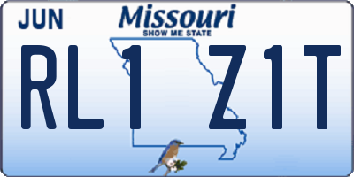 MO license plate RL1Z1T