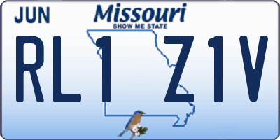 MO license plate RL1Z1V
