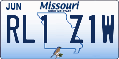 MO license plate RL1Z1W