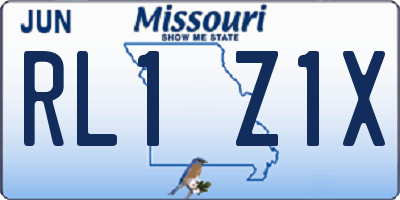 MO license plate RL1Z1X