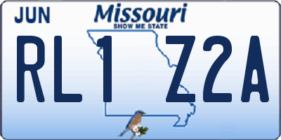 MO license plate RL1Z2A