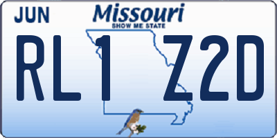 MO license plate RL1Z2D