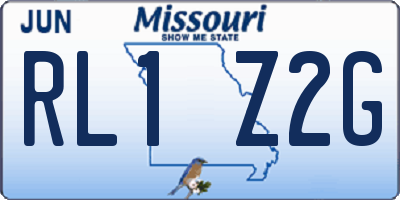 MO license plate RL1Z2G