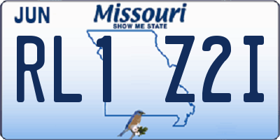 MO license plate RL1Z2I