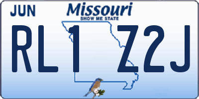 MO license plate RL1Z2J