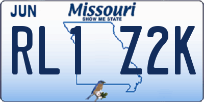 MO license plate RL1Z2K