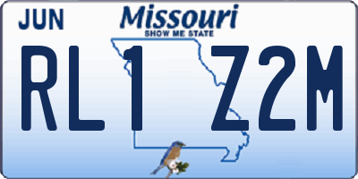 MO license plate RL1Z2M