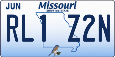 MO license plate RL1Z2N