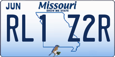 MO license plate RL1Z2R