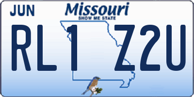 MO license plate RL1Z2U
