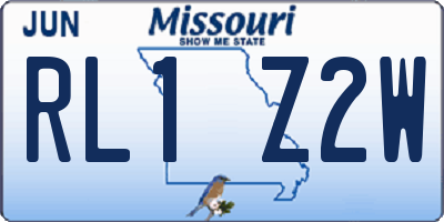 MO license plate RL1Z2W