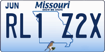 MO license plate RL1Z2X