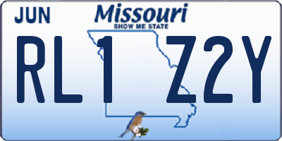 MO license plate RL1Z2Y