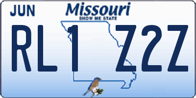 MO license plate RL1Z2Z