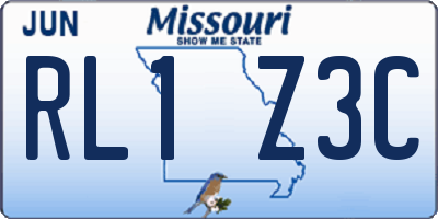 MO license plate RL1Z3C