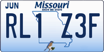 MO license plate RL1Z3F