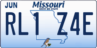 MO license plate RL1Z4E