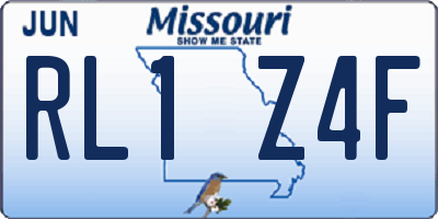 MO license plate RL1Z4F