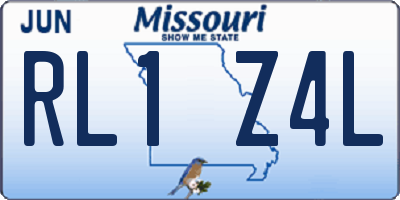 MO license plate RL1Z4L
