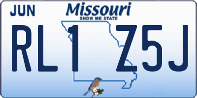MO license plate RL1Z5J