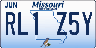MO license plate RL1Z5Y