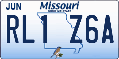 MO license plate RL1Z6A