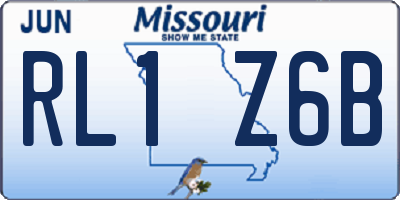 MO license plate RL1Z6B