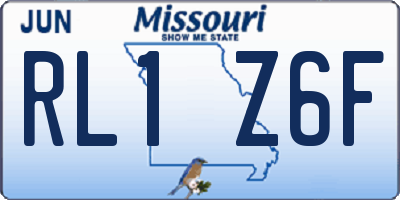 MO license plate RL1Z6F