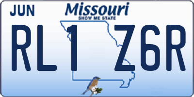 MO license plate RL1Z6R