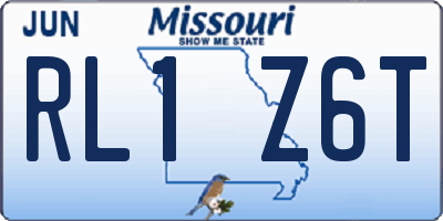 MO license plate RL1Z6T